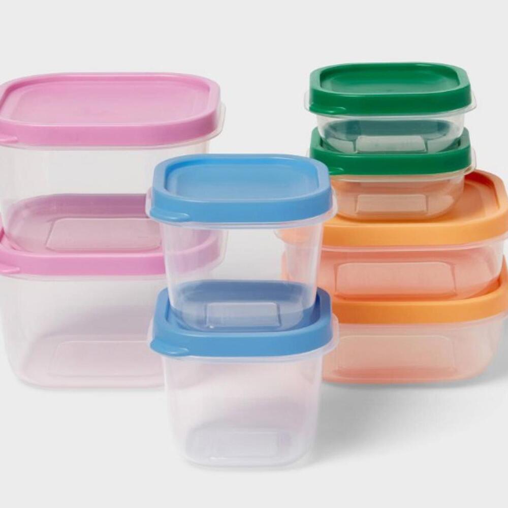 Room Essentials Food Storage Container Set 16-Piece Square Containers with Lids
